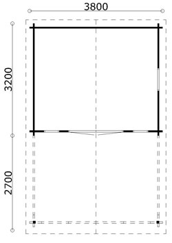 Sanstrov ruime blokhut met overkapping - Afbeelding 2